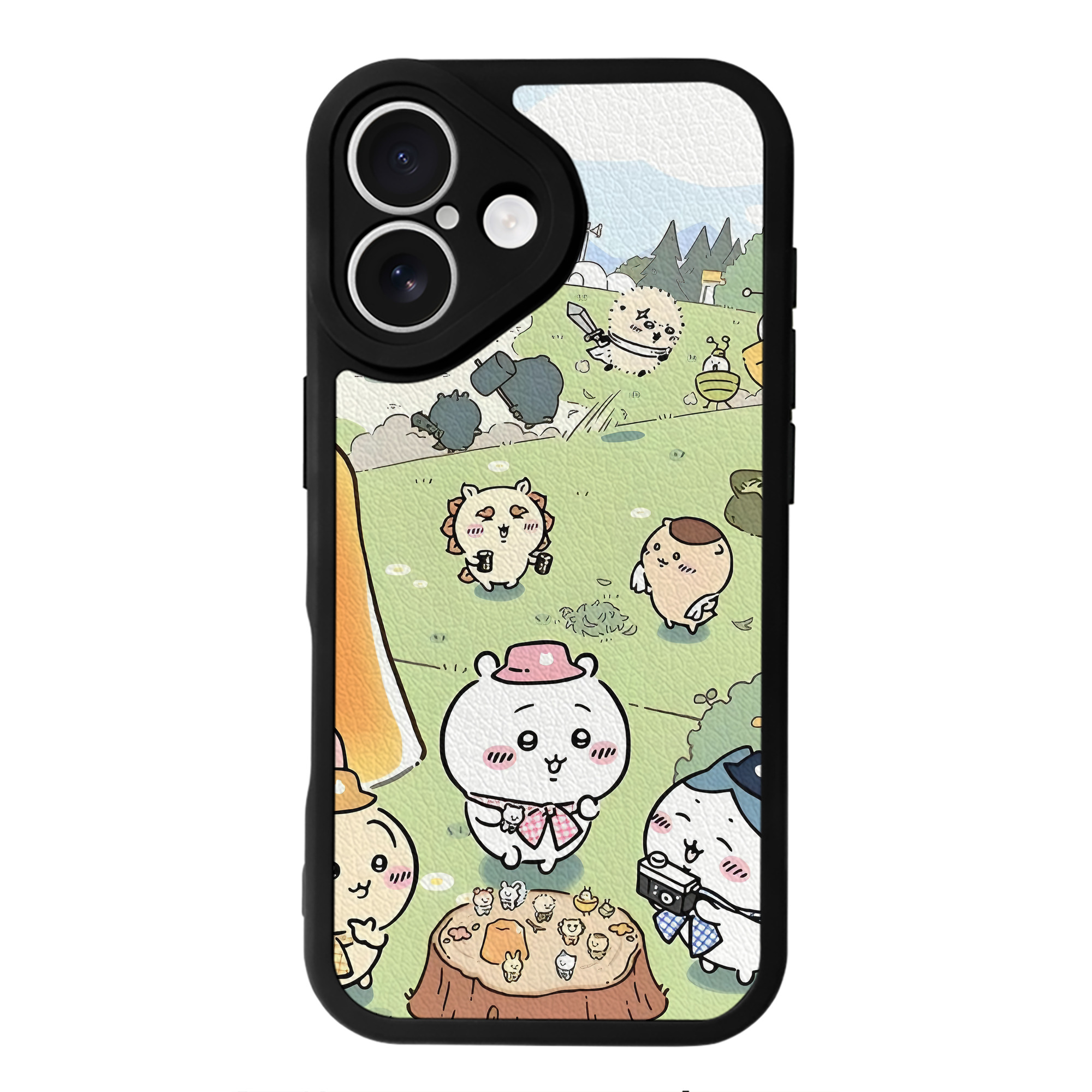 （画像用） ちいかわ Chii-kawa 【iPhone 16シリーズ対応】シリコンスマホケース（レザー調） 材質：シリコン